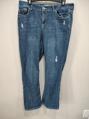 Hydraulic Women's Blue Boot Cut Jeans with Light Distressing